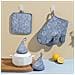 Set Da Cucina Anti-scottatura 5 Pezzi: Guanti, Presine E Copri-manico In Cotone Blue - Foto miniatura 2