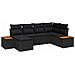 Set Divano da Giardino 6 pcs Nero 264 x 154 x 85 cm Poly Rattan - Foto miniatura 1