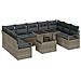 Set Divano da Giardino 10 pcs Grigio Poly Rattan - Foto miniatura 1