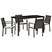 Set da Pranzo per Giardino 5 pcs Marrone Poly Rattan - Foto miniatura 1