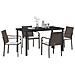 Set da Pranzo per Giardino 5 pcs Marrone Poly Rattan - Foto miniatura 3