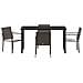 Set da Pranzo per Giardino 5 pcs Marrone Poly Rattan - Foto miniatura 7
