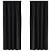 Tende con tende 2 pcs Nero 225x140cm Poliestere - Foto miniatura 1