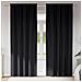 Tende con tende 2 pcs Nero 225x140cm Poliestere - Foto miniatura 2