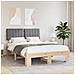 Letto con Testiera Rivestita Grigio chiaro 135 x 190 cm - Foto miniatura 2