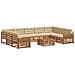 Set divani 10 pcs Naturale e Beige Legno di Acacia Massello - Foto miniatura 1