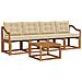 Set di divani da esterno con cuscino 5 pcs Naturale e Beige - Foto miniatura 1