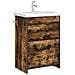 Mobiletto da Bagno Sotto Lavabo Rovere Fumo 56 x 37,5 x 81 cm - Foto miniatura 2