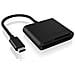 ICY BOX Lettore di schede SD con USB-C, USB 3.0, per SD, Micro SD o CF, Cavo Integrato, Alluminio, Nero - Foto miniatura 3