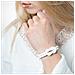 Bracciale da Donna in Pelle Premium "Knot" 16cm Bianco - Foto miniatura 5