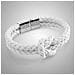 Bracciale da Donna in Pelle Premium "Knot" 16cm Bianco - Foto miniatura 4