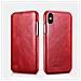 Xs Max Caso Di Iphone Curvo Edge Series Vera Pelle Vintage Red - Foto miniatura 1