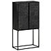 Credenza Nera 60x30x120 Cm Legno Massello Di Acacia E Mango - Foto miniatura 1