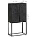 Credenza Nera 60x30x120 Cm Legno Massello Di Acacia E Mango - Foto miniatura 8