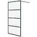 Parete Doccia Walk In Nera 100x195 Cm Vetro Smerigliato Esg - Foto miniatura 2
