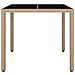 Tavolo Da Giardino Piano Vetro Beige Polyrattan Vetro Temperato - Foto miniatura 3