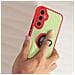 Cover Per Samsung Galaxy A34 5g Bimateria Anello Metallico Supporto Bordo Rosso - Foto miniatura 2