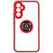 Cover Per Samsung Galaxy A34 5g Bimateria Anello Metallico Supporto Bordo Rosso - Foto miniatura 1