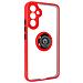 Cover Per Samsung Galaxy A34 5g Bimateria Anello Metallico Supporto Bordo Rosso - Foto miniatura 4