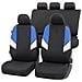 Coprisedili Auto Cala Nero-blu Set Completo - Foto miniatura 1
