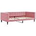 Divano Letto Estraibile Con Cassetti Rosa 100x200 Cm Velluto - Foto miniatura 2