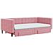 Divano Letto Estraibile Con Cassetti Rosa 100x200 Cm Velluto - Foto miniatura 6