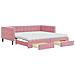 Divano Letto Estraibile Con Cassetti Rosa 100x200 Cm Velluto - Foto miniatura 1