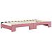 Divano Letto Estraibile Con Cassetti Rosa 100x200 Cm Velluto - Foto miniatura 9