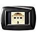 Tondo Placca Magic Plast 1p Schuko Nero - Foto miniatura 1
