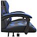 Sedia da Gaming Girevole Nero e Blu in Similpelle - Foto miniatura 3