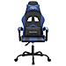 Sedia da Gaming Girevole Nero e Blu in Similpelle - Foto miniatura 5