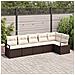 Set di Divani da Giardino a 6 Pezzi con Cuscini Marrone Polyrattan , Divano da Giardino a Due Posti con Cuscini Marrone Polyrattan - Foto miniatura 2