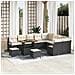 Set Divano da Giardino da 12 Pezzi con Cuscini in Polyrattan Nero e Acacia,  Set da Pranzo da Giardino da 3 Pezzi con Cuscini in Polyrattan Nero e Acacia,  Divano da Giardino per Due Persone con Cuscini in Polyrattan Nero - Foto miniatura 2