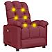 Poltrona Massaggiante Elettrica Rosso Vino in Tessuto - Foto miniatura 6