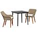 Set da Pranzo per Giardino 3 Pezzi Beige in Rattan - Foto miniatura 1