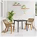 Set da Pranzo per Giardino 3 Pezzi Beige in Rattan - Foto miniatura 2