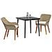Set da Pranzo per Giardino 3 Pezzi Beige in Rattan - Foto miniatura 3
