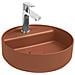 Lavabo Tondo Da Appoggio Senza Troppo Pieno In Ceramica Con Foro Rubinetto - Terracotta Opaco - Foto miniatura 1