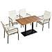 Set Tavolo Da Pranzo E Sedie Da 5 Pezzi, Per 4 Persone, Piano Del Tavolo In Legno Massello Di Acacia, Sedie Con Rivestimento In Rattan Pe - Foto miniatura 2