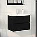 Mobile lavabo Rovere nero 60 x 39 x 62 cm Legno multistrato - Foto miniatura 2