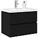 Mobile lavabo Rovere nero 60 x 39 x 62 cm Legno multistrato - Foto miniatura 3