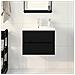 Mobile lavabo Rovere nero 60 x 39 x 62 cm Legno multistrato - Foto miniatura 4