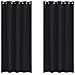 Tende con tende 2 pcs Nero 245x140cm Poliestere - Foto miniatura 1