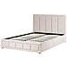 Letto Contenitore Ciniglia Quiberon 160 X 200 Cm Beige - Foto miniatura 4