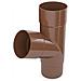 Raccordo A T Marrone Per Grondaia Sistema 63 - Foto miniatura 1