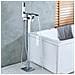 Rubinetto per vasca da bagno a pavimento, Blackswan, tipo cascata con LED M63, modello cromato lucido, misura 98 cm - Foto miniatura 4