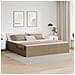 Letto con contenitore e materasso 2 pcs Cappuccino Pelle - Foto miniatura 2