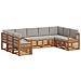 Set divani con cuscino 9 pcs Grigio Naturale e Chiaro - Foto miniatura 1