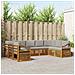 Set divani con cuscino 9 pcs Grigio Naturale e Chiaro - Foto miniatura 2