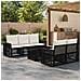 Set Divano da Giardino 6 pz Nero e Bianco Crema polyrattan - Foto miniatura 3